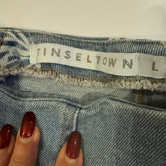 Tinseltown Light Blue Denim Jean mini skirt NWT - Picture 4 of 10